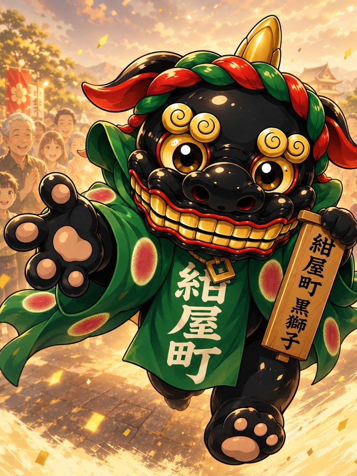 跳び出す黒獅子くん